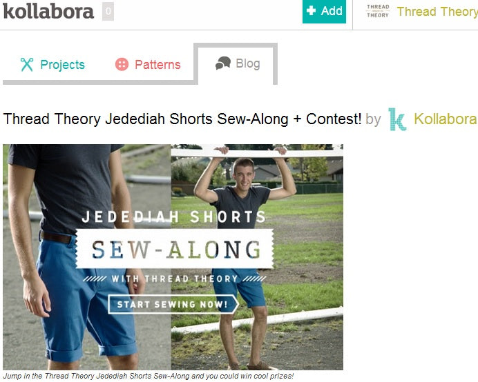 Kollabora feautred our Jedediah Shorts Sew-along DIY