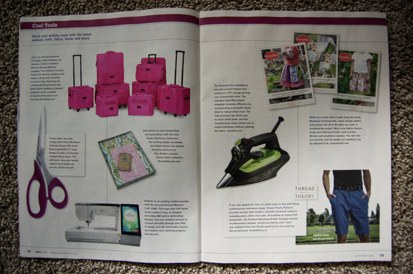 Tissue and PDF patterns featured in the Sew News magazine