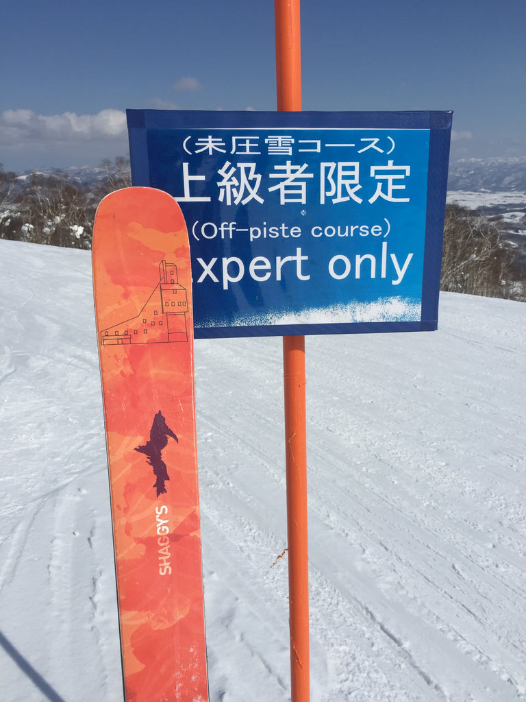 Expert run in Japan with custom skis 