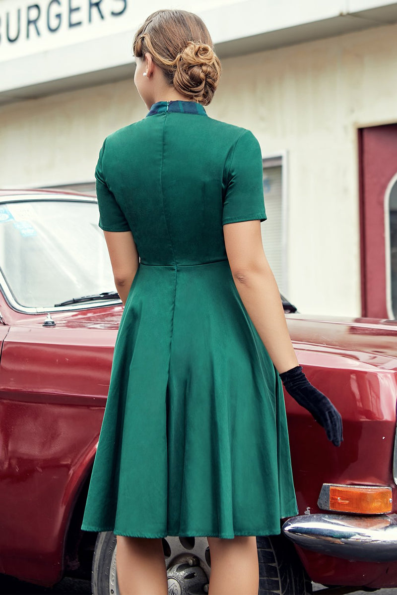 Bygger Reception dans ZAPAKA Vintage 1950'ers kjole grøn Plain A-linje gynge Rockabilly Fest Kjole  2020 – ZAPAKA DA