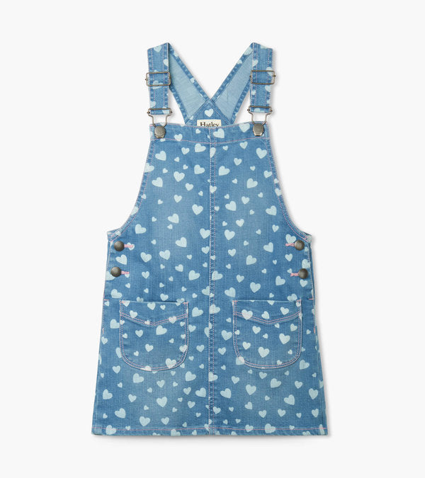 heart cluster denim pinafore