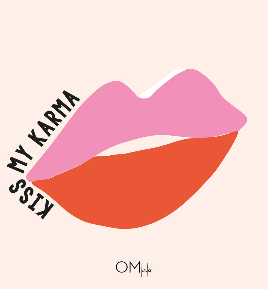 Yoga Shirt mit Spruch, Zitat Kiss my Karma