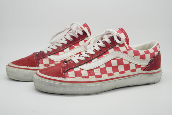 vans style 36 checkerboard red