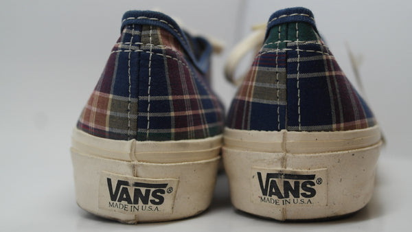 vans plaid tartan 90s fashion retro womens shoes vtg vintage made in usa original –