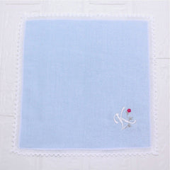 刺繍タオルハンカチ K (ブルー)