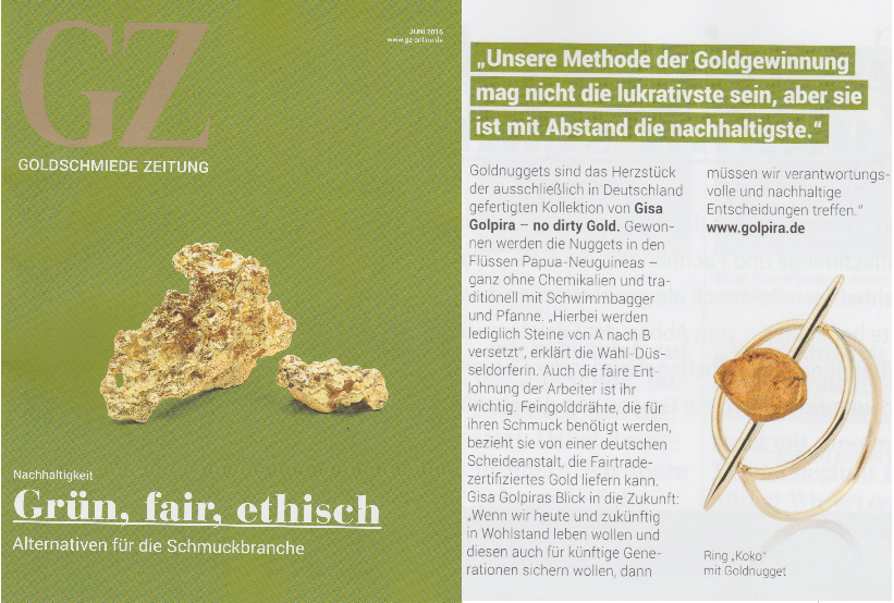 Goldschmiede Zeitung Golpira Schmuck Jewelry Goldnugget