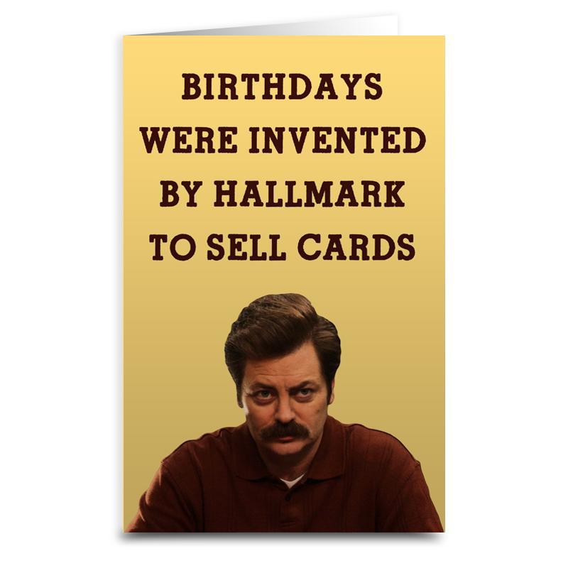 Ron Swanson Card Shady Front 