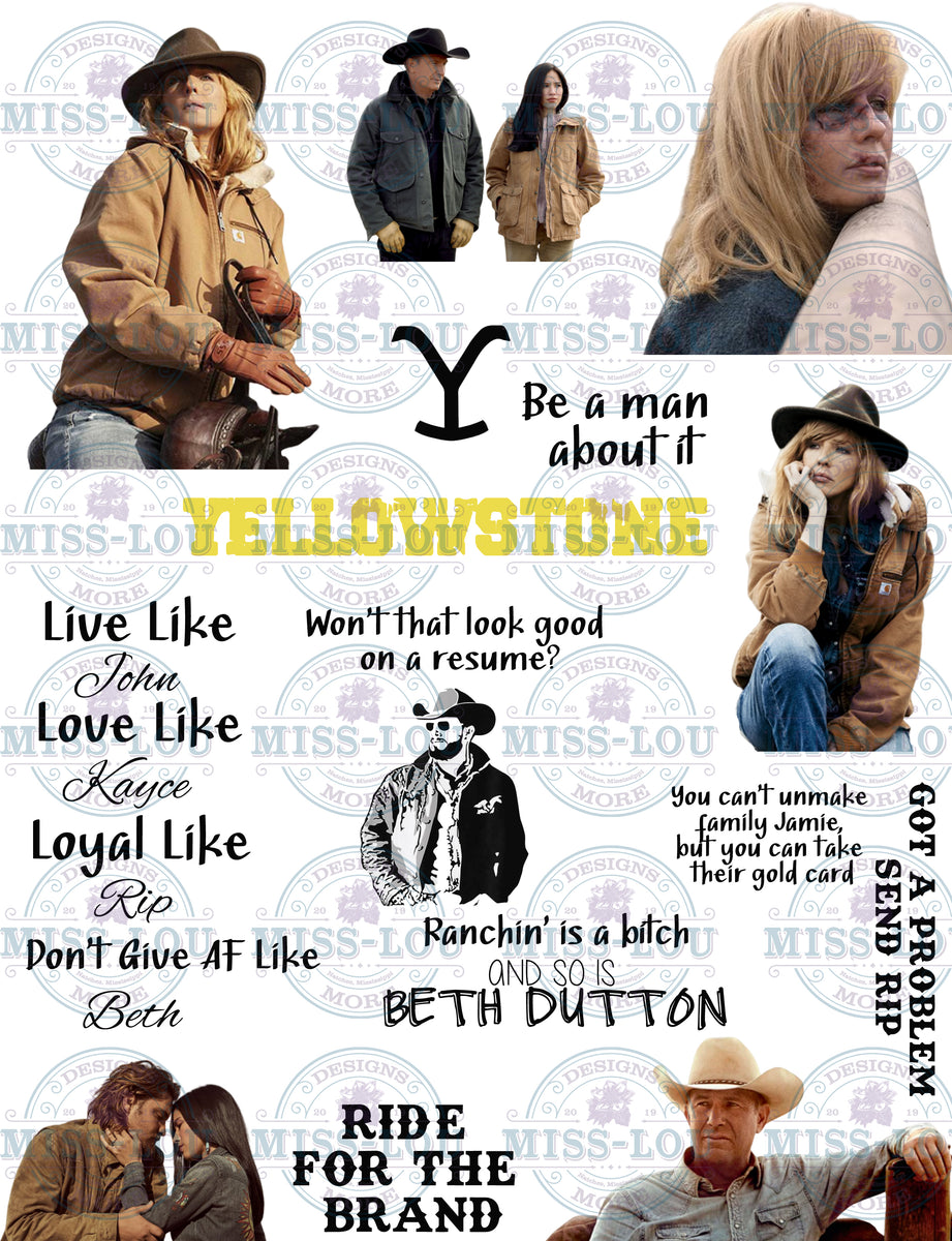 Download Yellowstone Fan Sheet Digital Download Miss Lou Designs More PSD Mockup Templates