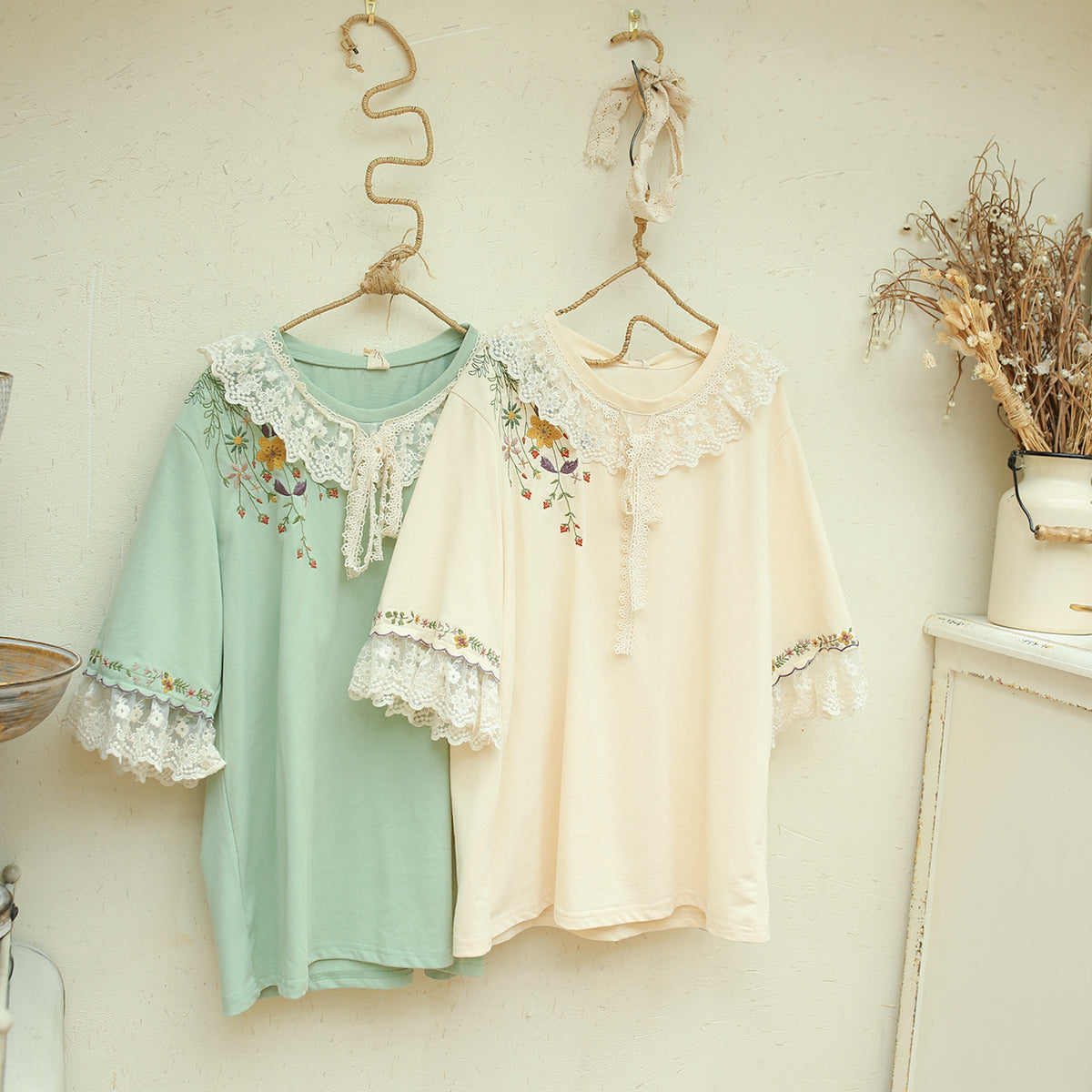 Floral Embroidered Lace T-Shirt