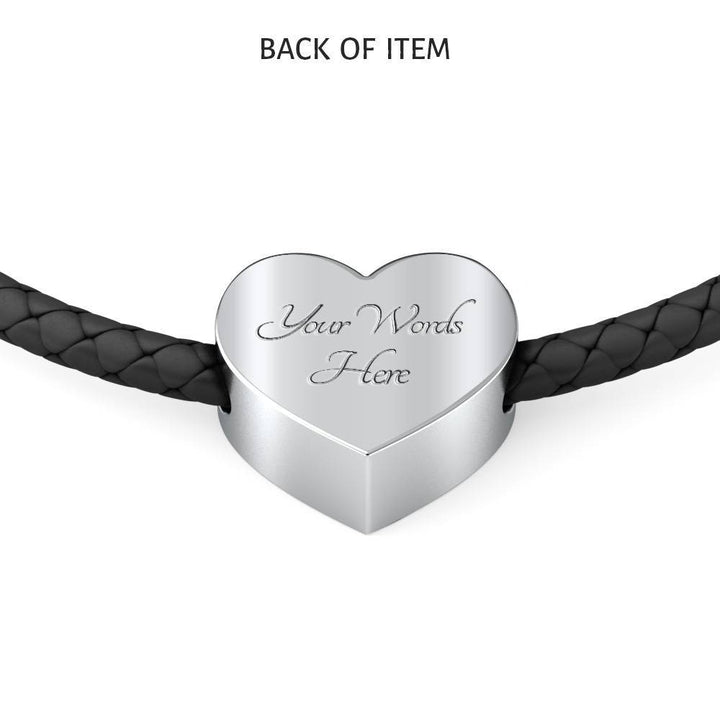 Afra Cichlid Fish Print Heart Charm Leather Woven Bracelet