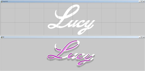 Bespoke Lucy Name Necklace CAD design