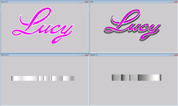 Bespoke Lucy Name Necklace CAD design