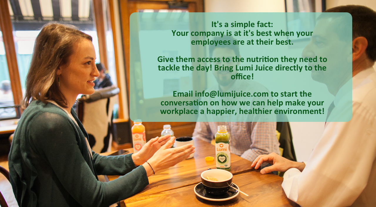 Lumi Organic Juice for Workplace