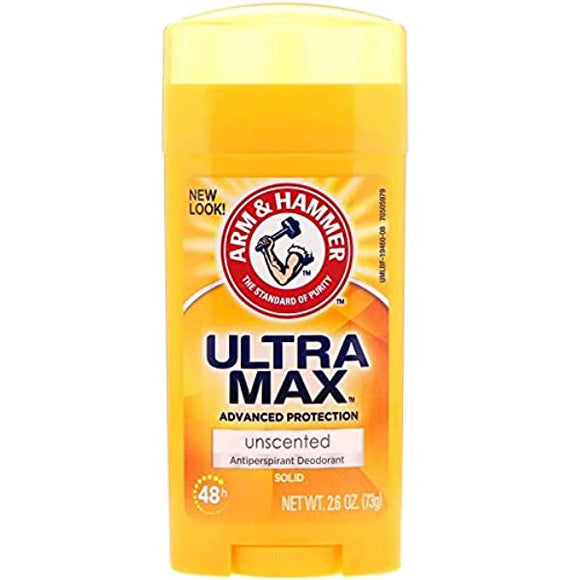 Arm and Hammer, Ultramax, Solid Antipersporant Deodorant, for Women, Unscented, 2.6 oz 73g