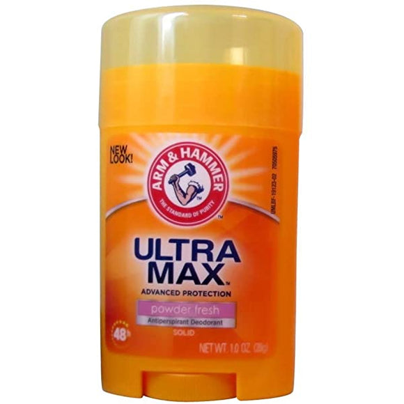 Arm and Hammer, UltraMax, Antiperspirant Solid Deodorant, for Women, Powder Fresh, 1.0oz 28g