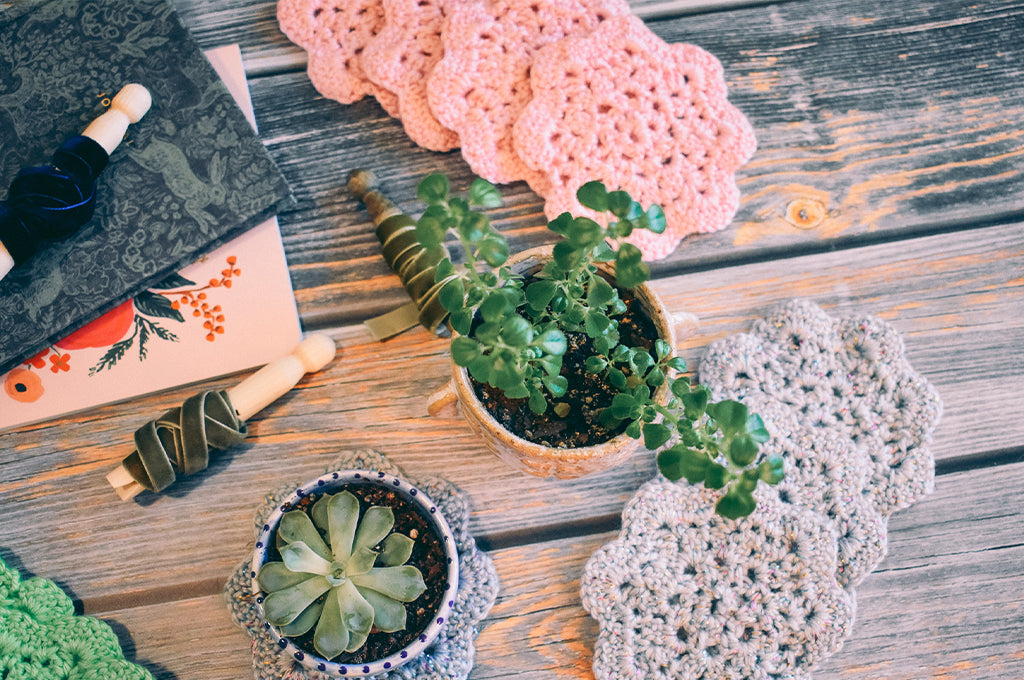 Critter Crafting - Silver Crochet Coasters & Cottagecore Home Accents 