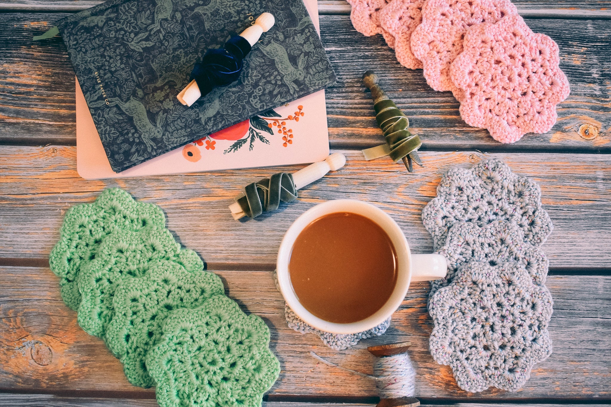 Critter Crafting - Silver Crochet Coasters & Cottagecore Home Accents