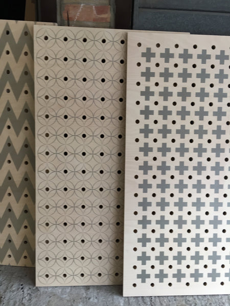 Patterned pegboards by Kreisdesign in various patterns