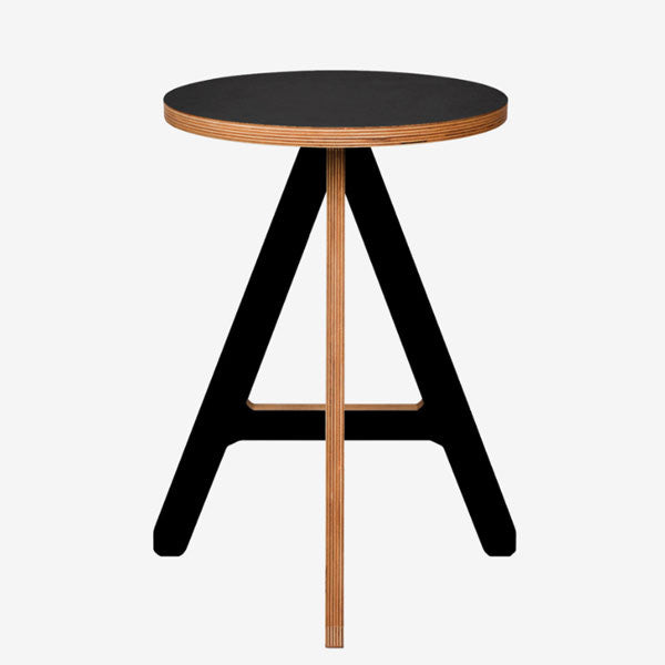 ByAlex 'A' Stool in black finished plywood