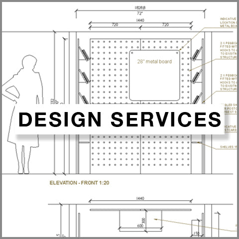 design services by kreisdesign to plan your shop merchandising or event with pegboard display systems