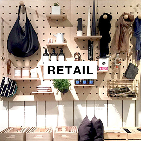 Retail projects with bespoke pegboards by Kreisdesign