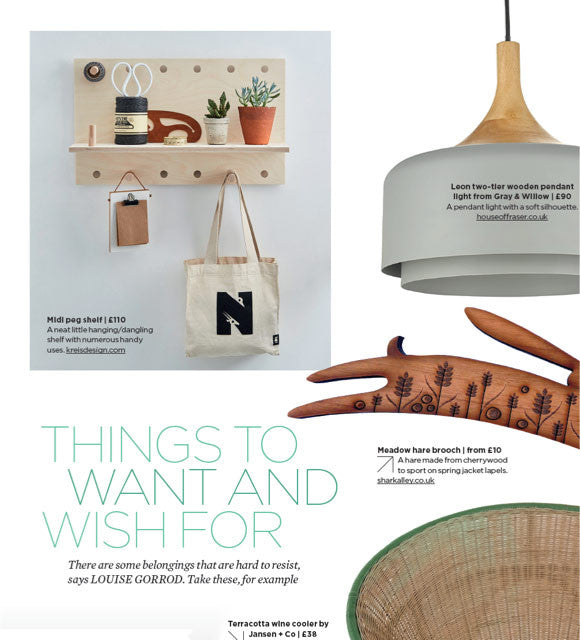 The PegShelf Midi is featured in the Simple Things Magazine in their April issue 2017