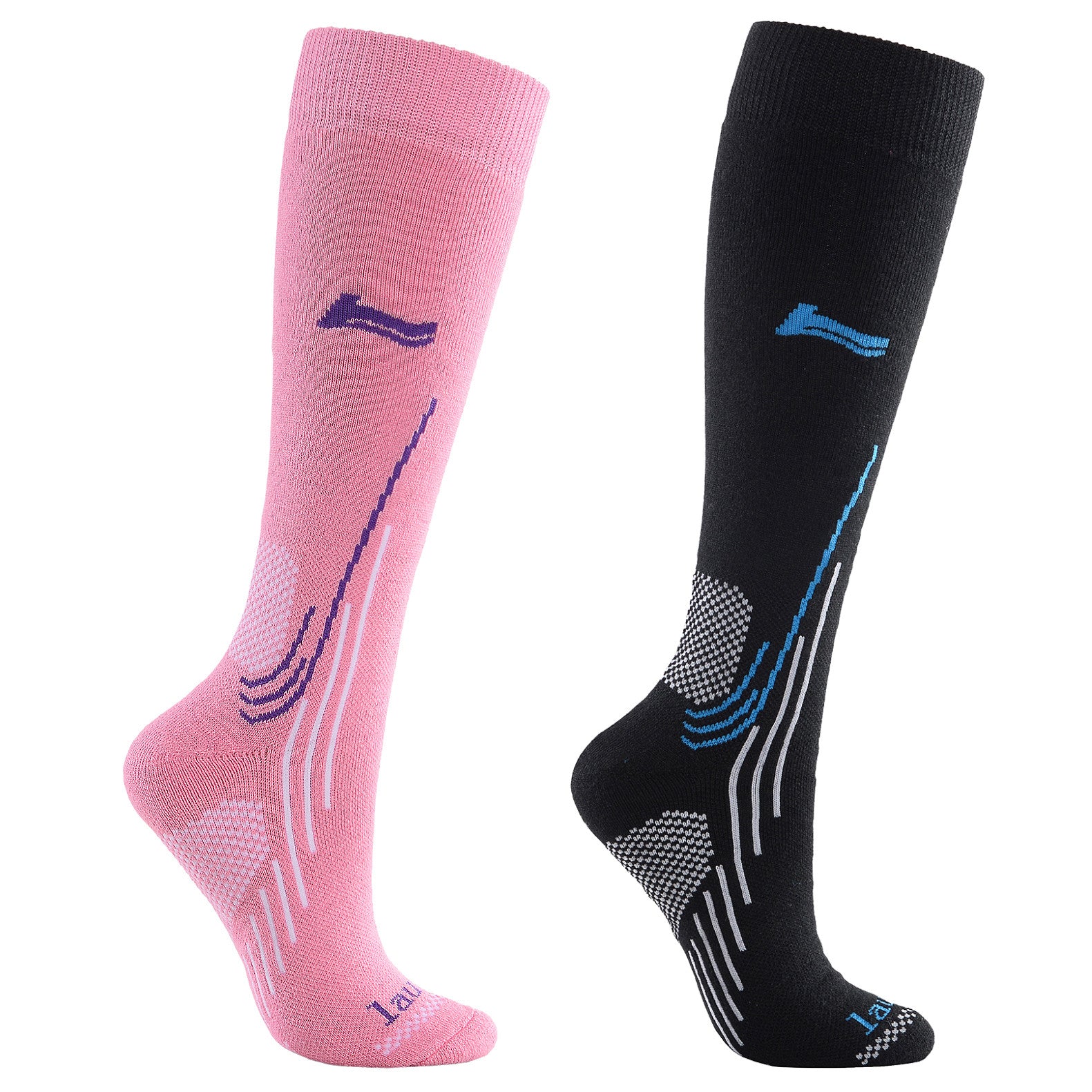 Gift Set Size UK 3-8 Laulax Ladies 2 Pairs High Quality Merino Wool Ski Socks 
