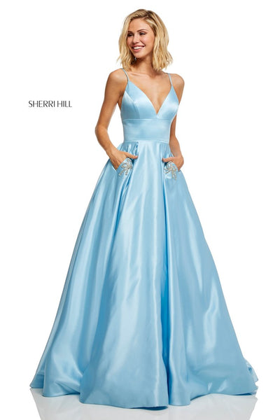 blue and orange prom dress