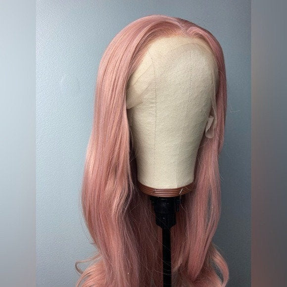 Pink Long Wavy Hair Wigs