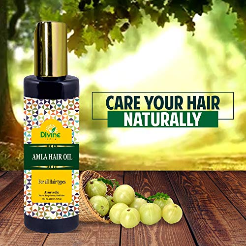 Divine India Amla Hair Oil Enriched With Brahmi and Neem, 200ml – 