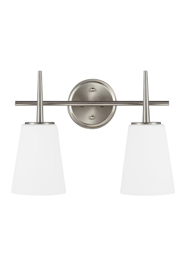Etched White Glass 2 Light Wall/Bath Light, Lighting, Laura of Pembroke