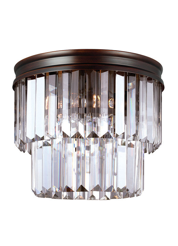 Burnt Sienna Linear Glass Crystal Flush Mount, Lighting, Laura of Pembroke