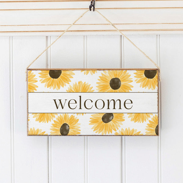 Sunflower Welcome Twine Sign