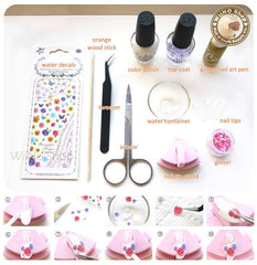 Colorful Seashell Cross Diamond Water Slide Nail Art Decals - 1pc (DLS-256)