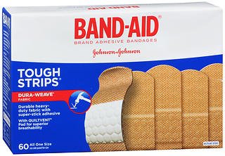 Band-Aid Tough Strips Adhesive Bandages All One Size - 60 ct, Pack of 3