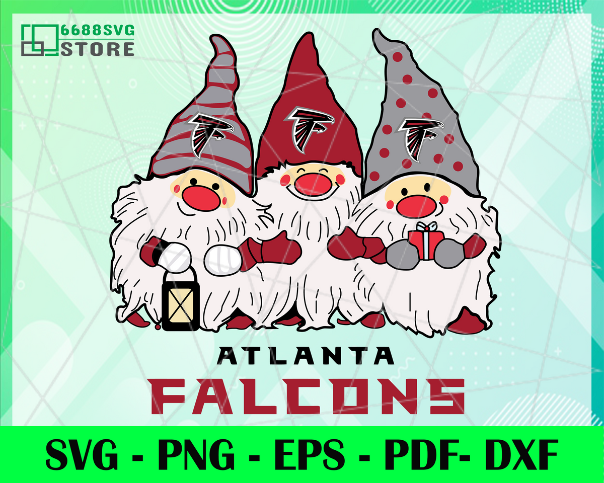 Atlanta Falcons And Triples Gnomes, Sport Svg, Gnomes Svg, Football, N