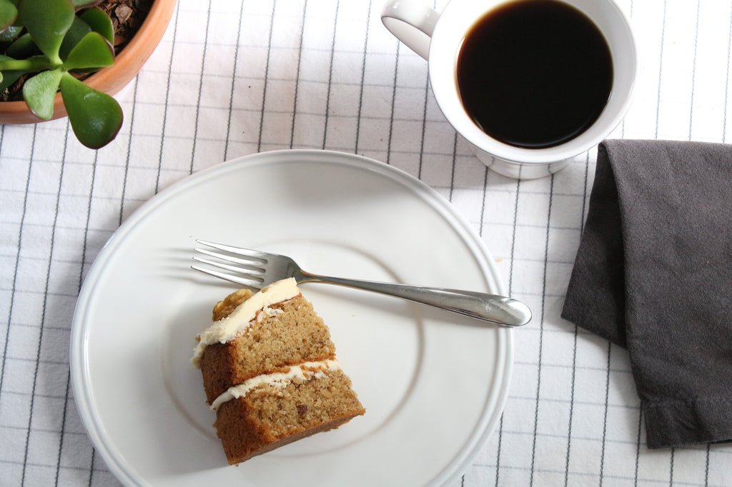 a slice of The Clubhouse coffee and walnut cake