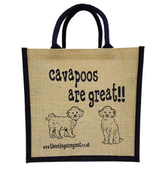 Cavapoos are Great Jute Shopping Bag