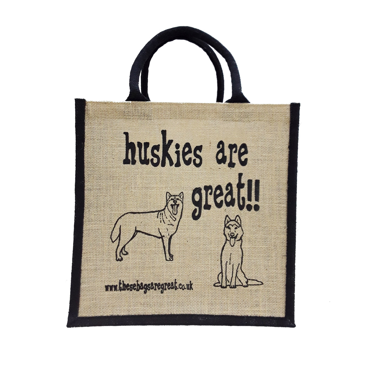 "Dogs are Great" Jute Shopper from These Bags Are Great Good Size Bag 