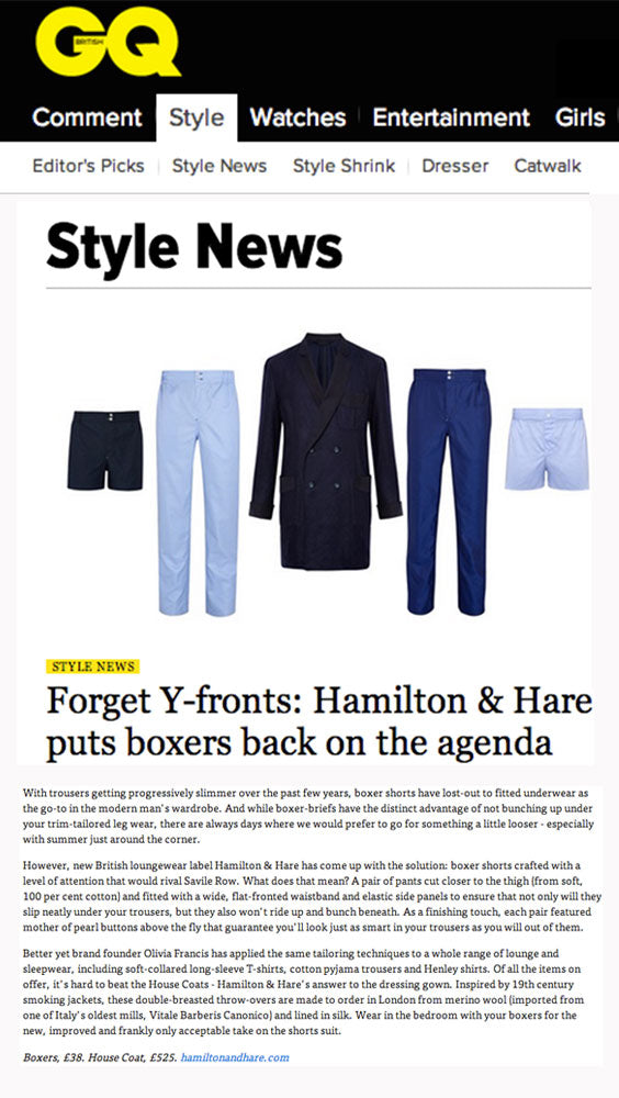 GQ Magazine Style news featuring Hamilton and Hare