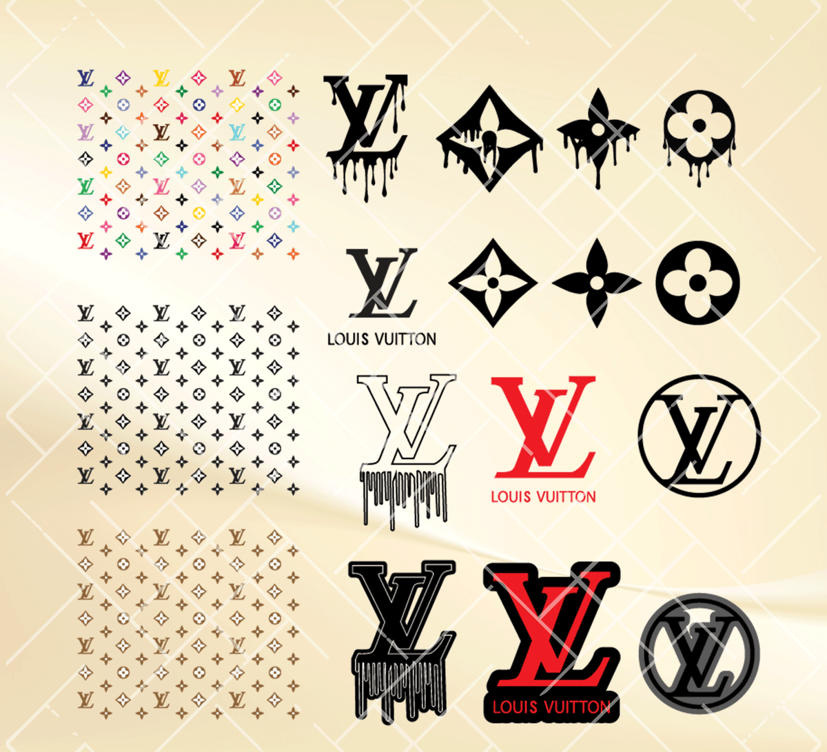 Free Simple Louis Vuitton Logo & Pattern Vector - TitanUI