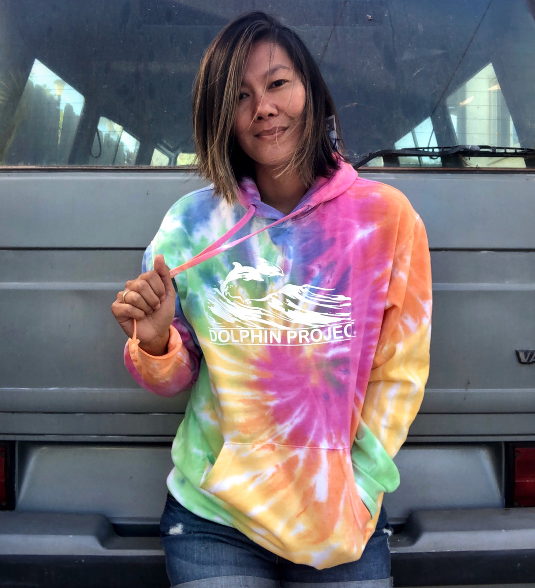 Unisex Dolphin Project Original Logo Tie Dye Pullover Hoodie