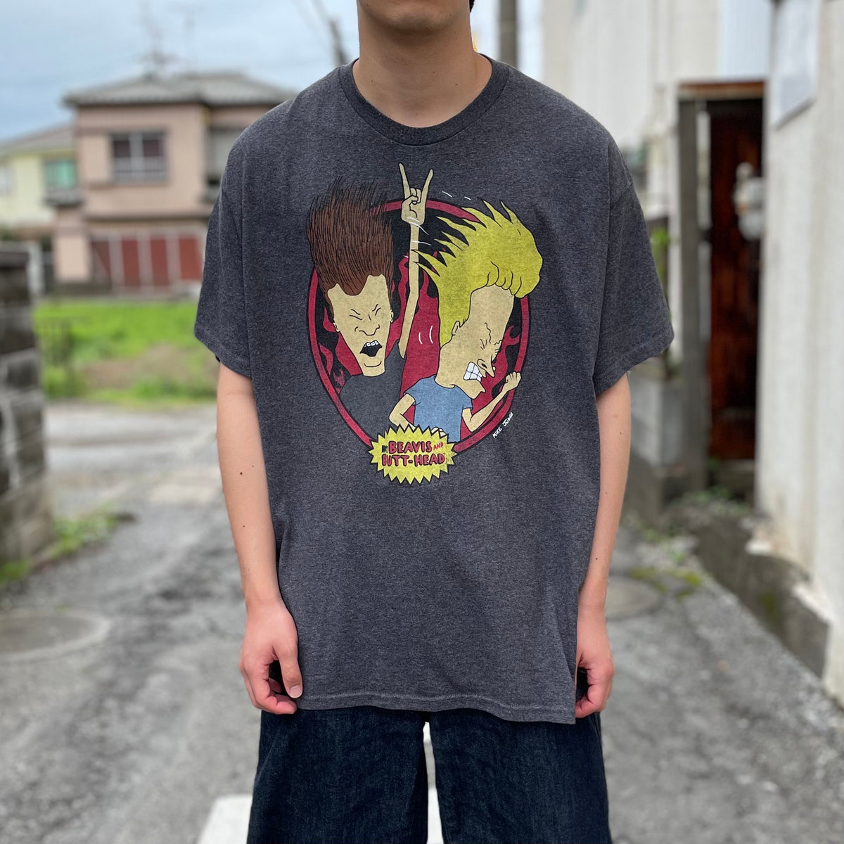 1993年 MTV BEAVIS AND BUTT-HEAD 総柄Tシャツ L | nandis.com.br