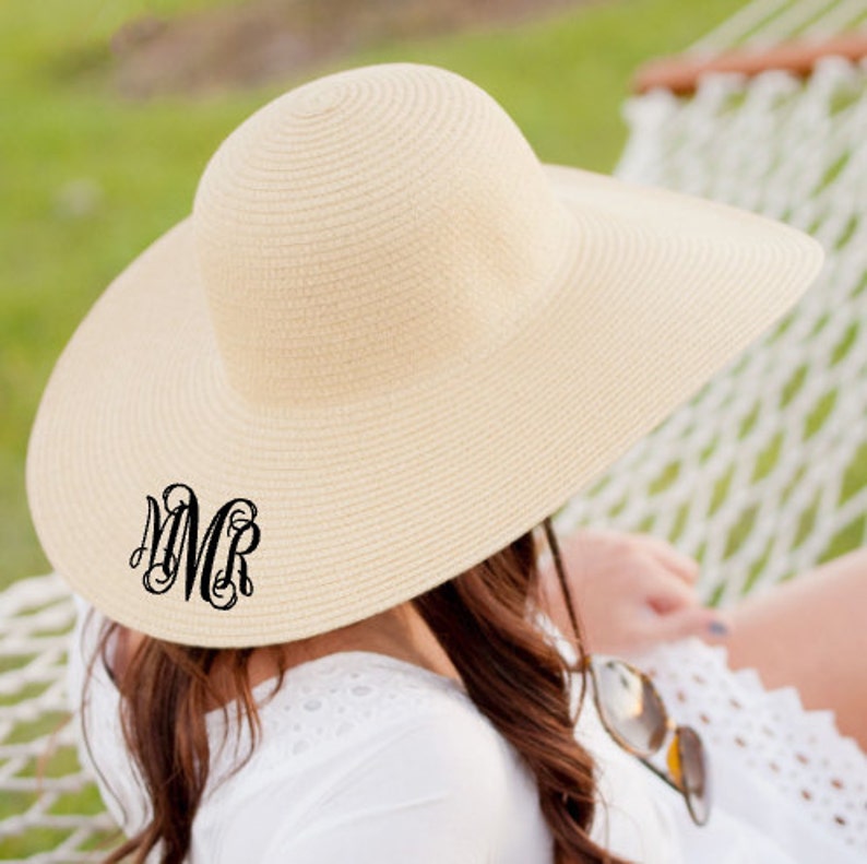 monogrammed floppy hat