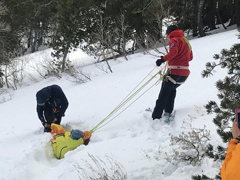 Ski Guides practice sled rescues in Nevada’s Ruby Mountains