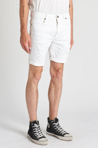 A Dropped Skinny Short Rogue White