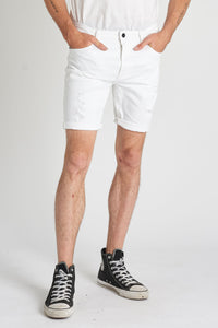 A Dropped Skinny Short Rogue White