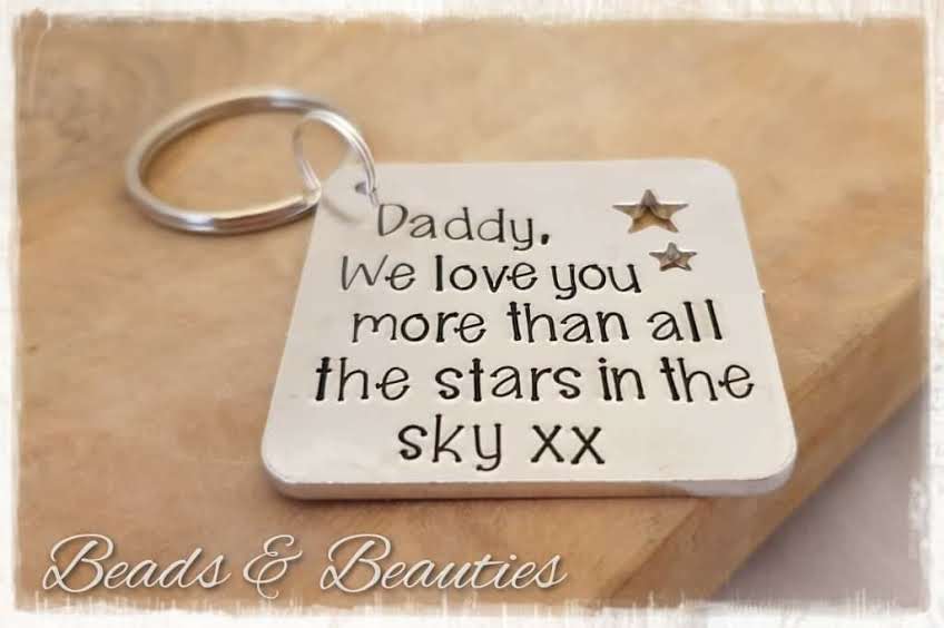 Daddy We Love You More Than All The Stars In The Sky Keyring Beads Beauties