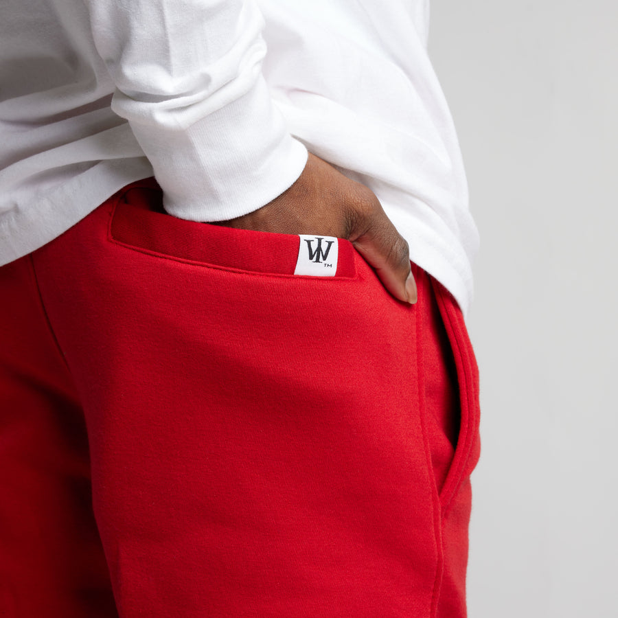 Puff Print Straight Leg Sweatpants (Red/White)