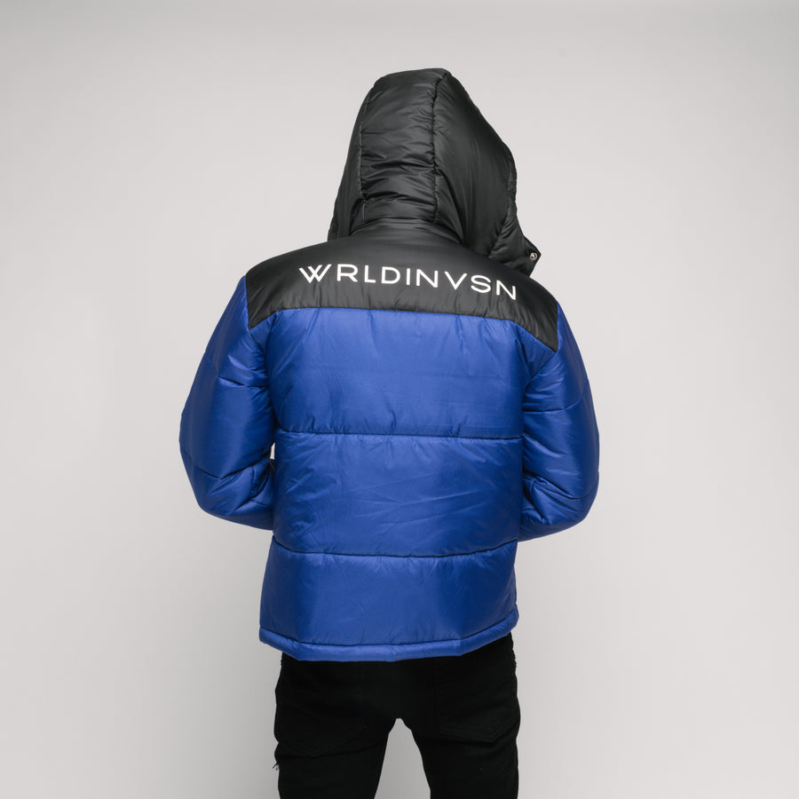 Colorblock Puffer Jacket (Royal Blue)